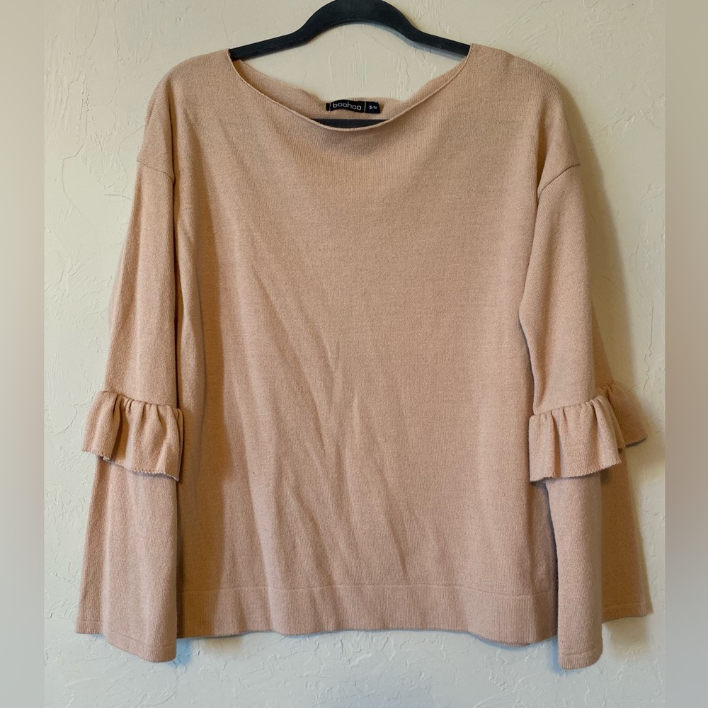 Boohoo blush pink acrylic scoop neck sweater S/M